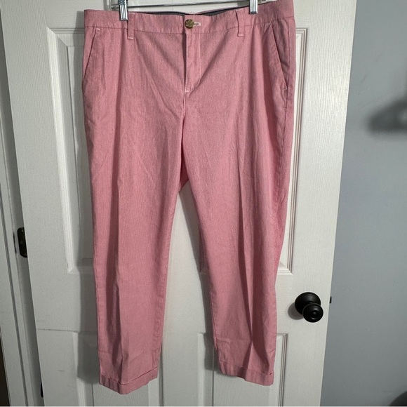 Tommy Hilfiger red/white pants, size 14, cropped, lightweight, spring, casual - Picture 1 of 12